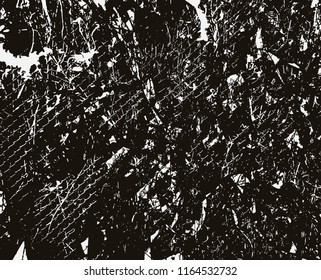 Black and white grunge, vector texture. Abstract background. Effect of grain and noise. Template for design, retro style.