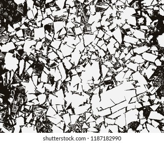 Black and white grunge, vector texture. Abstract background. Effect of grain and noise. Template for design, retro style.