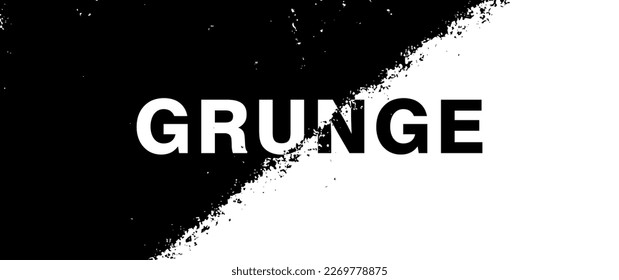 Black and white grunge vector texture background for placing text with invert. Dirty vector illustration for cards, flyer, poster or cover design. Brushstrokes. Monochrome template for design.