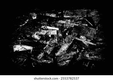 Black and White Grunge Vector Wood Texture -Distressed Abstract Chipboard Overlay for Creative Designs