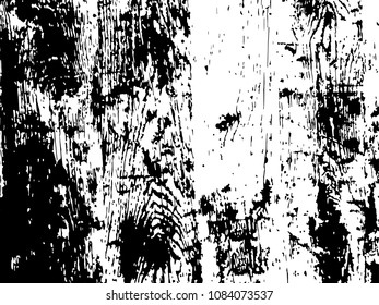 Black and white grunge wood texture. Vector abstract vintage pattern. Monochrome background with noise and grain. Banner template. Dark wooden wall