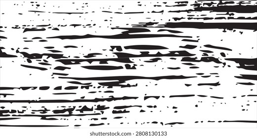 Black and White Grunge Wood Texture Background With Distressed Horizontal Paint Strokes