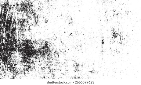 Textura de Vector afligido gruñón blanco y negro, superposición de superficie áspera