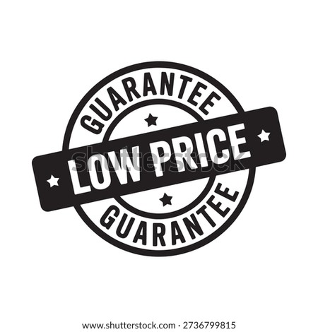 Black and white guarantee badge displaying low price assurance message