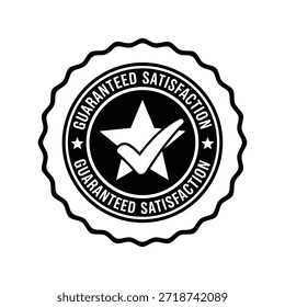 Vector de insignia de satisfacción garantizada en blanco y negro
