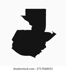 Mapa simples de Guatemala preto e branco