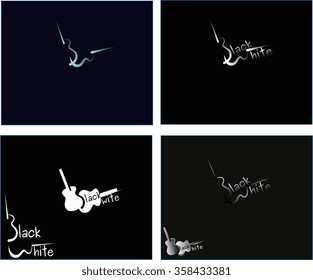black white guitar