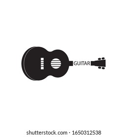 black and white guitar logo vector