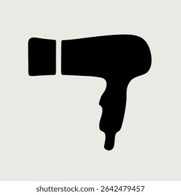 Black and white Hair Dryer Icon