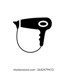 Black and white Hair Dryer Icon
