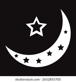 Preto e branco Meia lua e estrela