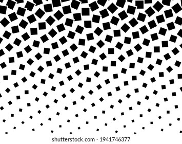 Black and white halftone. Abstract monochrome texture. Gradient background. Chaotic elements. Background for the site. Template for printing on t-shirts, business cards, posters, fabric