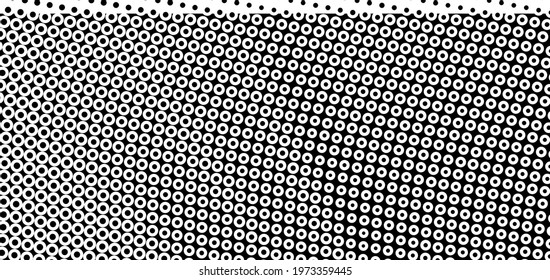 Black and white halftone. Abstract monochrome texture. Gradient background. Chaotic elements. Background for the site. Template for printing on t-shirts, business cards, posters, fabric