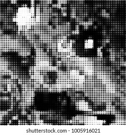 Black and white halftone. Abstract pattern monochrome vector. The texture of the spots of ink print and design