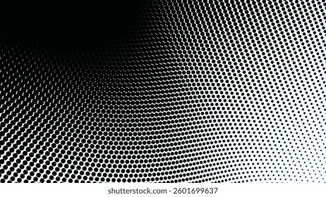 Black and white halftone abstract pattern for backdrop or fabric style
