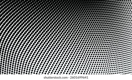 Black and white halftone abstract pattern for backdrop or fabric style