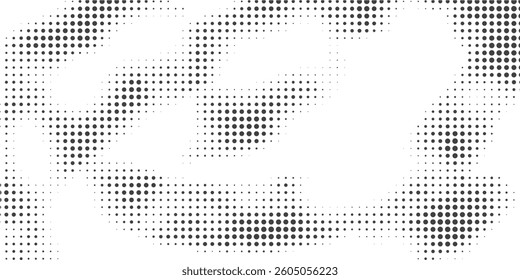 Black and white halftone abstract pattern of black dots on a white background eps10.