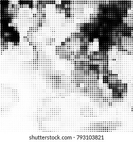 Black and white halftone. Abstract pattern monochrome vector. The texture of the spots of ink print and design
