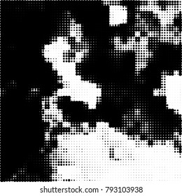 Black and white halftone. Abstract pattern monochrome vector. The texture of the spots of ink print and design