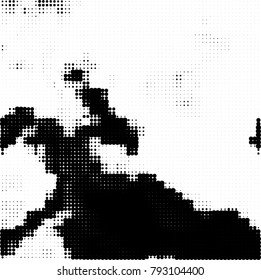 Black and white halftone. Abstract pattern monochrome vector. The texture of the spots of ink print and design