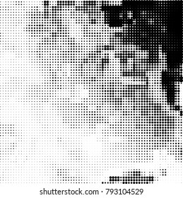 Black and white halftone. Abstract pattern monochrome vector. The texture of the spots of ink print and design