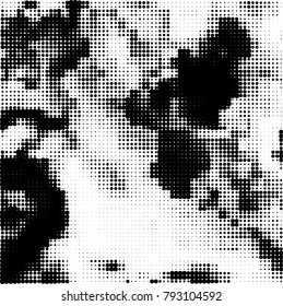 Black and white halftone. Abstract pattern monochrome vector. The texture of the spots of ink print and design