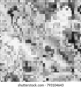 Black and white halftone. Abstract pattern monochrome vector. The texture of the spots of ink print and design