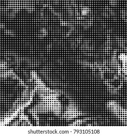 Black and white halftone. Abstract pattern monochrome vector. The texture of the spots of ink print and design