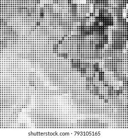 Black and white halftone. Abstract pattern monochrome vector. The texture of the spots of ink print and design