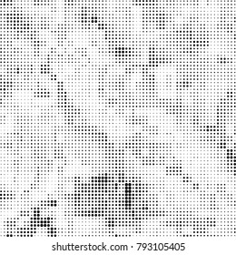 Black and white halftone. Abstract pattern monochrome vector. The texture of the spots of ink print and design