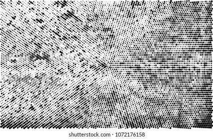 Black and white halftone. Abstract texture with radially spaced points