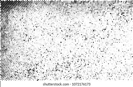 Black and white halftone. Abstract texture with radially spaced points