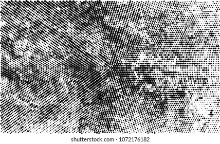 Black and white halftone. Abstract texture with radially spaced points