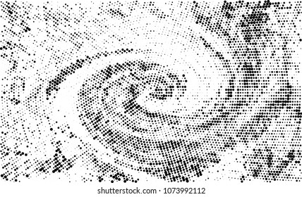 Black and white halftone. Abstract texture with radially spaced points