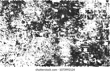 Black and white halftone. Abstract texture with radially spaced points