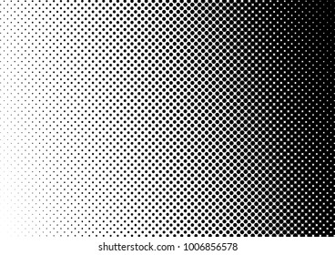 Black and White Halftone Background. Distressed Vintage Backdrop. Abstract Texture. Dotted Pattern. Vector illustration