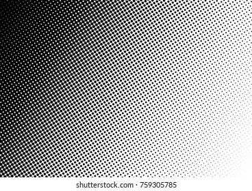 Black and White Halftone Background. Distressed Pop-art Pattern. Fade Texture. Modern Points Backdrop. Vector illustration