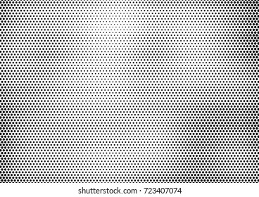 Black and White Half-tone Background. Fade Vintage Backdrop. Pop-art Points Pattern. Vector illustration