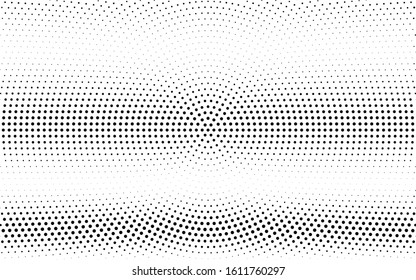 Black and white halftone background. Faded vector half tone. Retro comic effect overlay. Smooth dotted gradient. Dot pattern on transparent backdrop. Dynamic halftone texture for graphic design