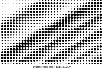 Black and white halftone background. Grunge vector half tone. Retro comic effect overlay. Diagonal dotted gradient. Dot pattern on transparent backdrop. Contrast halftone texture for graphic design
