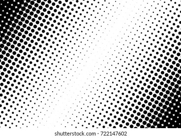 Black and White Halftone Background. Grunge Gradient Texture. Dotted Fade Overlay. Vector illustration