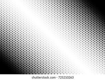 Black and White Halftone Background. Grunge Pop-art Backdrop. Fade Distressed Pattern. Vector illustration