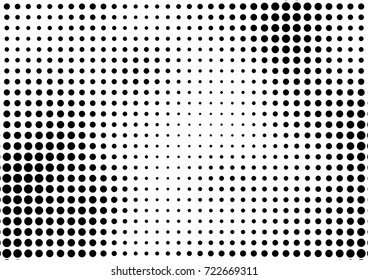 Black and White Halftone Background. Pop-art Vintage Backdrop. Dotted Distressed Texture. Vector illustration