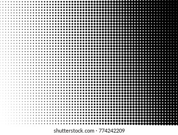 Black and White Halftone Background. Pop-art Overlay. Gradient Backdrop. Grunge Texture. Vector illustration