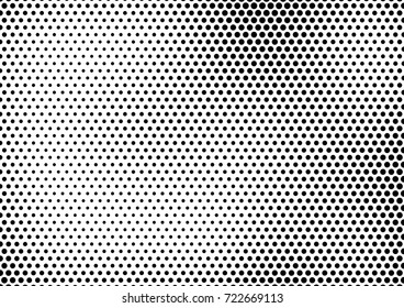 Black and White Halftone Background. Vintage Distressed Backdrop. Modern Grunge Texture. Vector illustration