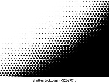 Black and White Halftone Background. Vintage Modern Backdrop. Grunge Pop-art Pattern. Vector illustration