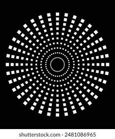 black and white Half-tone circle design: a collection of round dotted frames, circular pattern borders, and abstract halftone graphic elements.