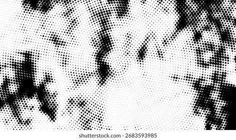 un marco de punto de semitono en blanco y negro, textura radial de semitono con círculos abstractos en blanco y negro de densidad variable, textura de patrón de rejilla de metal en blanco y negro con puntos de malla de acero y semitono