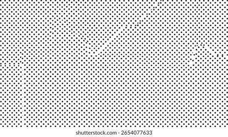 Black and white halftone dot pattern. Seamless retro pop art texture design background. Abstract vintage graphic dotted layout vector style.
