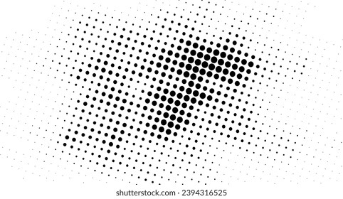 efecto de puntos de semitono en blanco y negro. Patrón vectorial de efecto de semitono. Puntos de círculo aislados en el fondo blanco